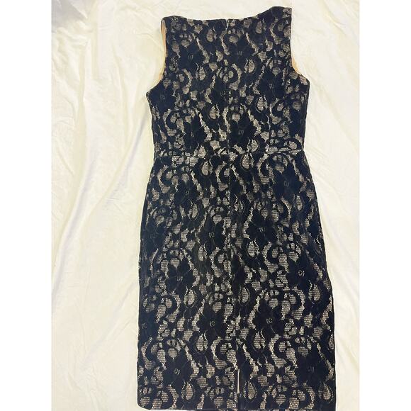 Lauren Ralph Lauren Black Dress Size 4, Cocktail Velvet Burnout Lace Overlay - Picture 3 of 9